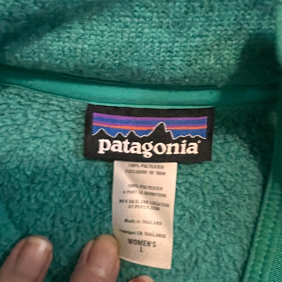 PATAGONIA teal women’s Half Zip Pullover Large - Picture 2 of 2